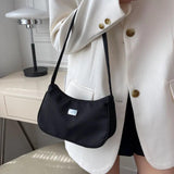 Nylon Crescent Shoulder Bag Retro Ladies Underarm Handbag