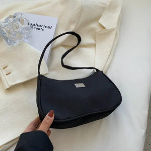 Nylon Crescent Shoulder Bag Retro Ladies Underarm Handbag