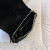 Pink Faux Fur Plush Shoulder Bag Ladys Clutch Purse Soft Fluffy Handle Tote