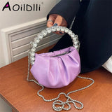 Rhinestone Crossbody Evening Bag Mini Diamond Handle Handbag