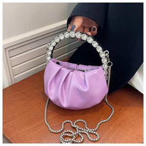 Rhinestone Crossbody Evening Bag Mini Diamond Handle Handbag