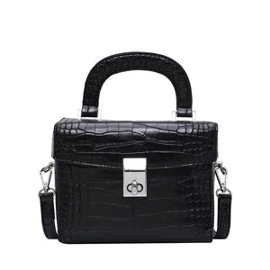 Crocodile Pattern Shoulder Messenger Bag Lock Handbag