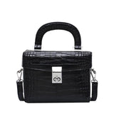 Crocodile Pattern Shoulder Messenger Bag Lock Handbag