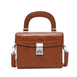Crocodile Pattern Shoulder Messenger Bag Lock Handbag