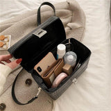 Crocodile Pattern Shoulder Messenger Bag Lock Handbag