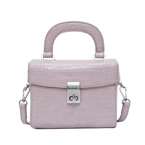 Crocodile Pattern Shoulder Messenger Bag Lock Handbag