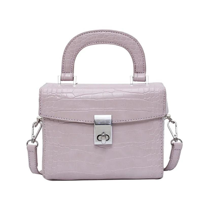 Crocodile Pattern Shoulder Messenger Bag Lock Handbag
