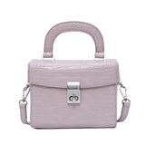 Crocodile Pattern Shoulder Messenger Bag Lock Handbag
