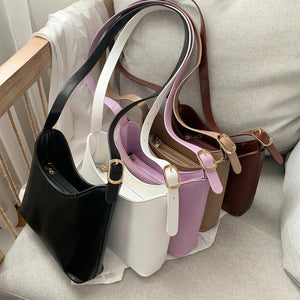 Women's Crossbody Bag Solid PU Leather Shoulder Purse