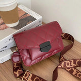 Vintage Sling Handbags Leather Crossbody Plaid Shoulder Messenger Bag