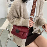 Vintage Sling Handbags Leather Crossbody Plaid Shoulder Messenger Bag