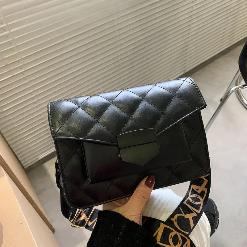 Vintage Sling Handbags Leather Crossbody Plaid Shoulder Messenger Bag