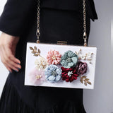 Women's Transparent Shoulder Bag Clear Acrylic Evening Clutch High Flowers