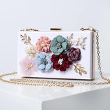 Women's Transparent Shoulder Bag Clear Acrylic Evening Clutch High Flowers