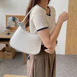 Women Handbag Retro PU Leather Shoulder Bags Crossbody Bag Solid Underarm Bags