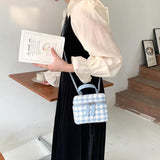 Plaid Crossbody Bag Pink Grid Checkered Mini Purse Handbag