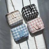 Plaid Crossbody Bag Pink Grid Checkered Mini Purse Handbag