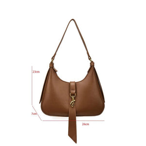 Small Pu Leather Shoulder Bag For Women Underarm Purse Handbag Satchel Zipper Me