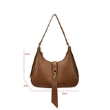 Small Pu Leather Shoulder Bag For Women Underarm Purse Handbag Satchel Zipper Me