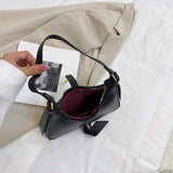 Small Pu Leather Shoulder Bag For Women Underarm Purse Handbag Satchel Zipper Me