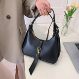 Small Pu Leather Shoulder Bag For Women Underarm Purse Handbag Satchel Zipper Me