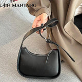 Women's PU Leather Lock Shoulder Bag Small Purse Zipper Clutch