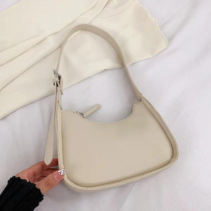 Women's PU Leather Lock Shoulder Bag Small Purse Zipper Clutch