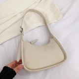 Women's PU Leather Lock Shoulder Bag Small Purse Zipper Clutch