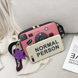 Cartoon Camera Print Crossbody Messenger Bag for Women