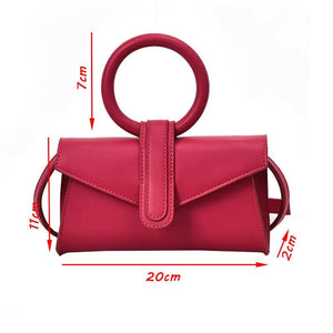 Leather Waist Bag Round Handbag Women Shoulder Bag Small Tote
