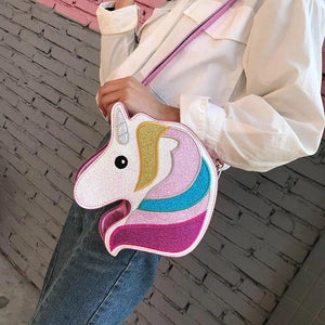 Colorful Embroidery Unicorn Crossbody Messenger Bag