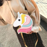 Colorful Embroidery Unicorn Crossbody Messenger Bag