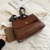 Lady Vintage PU Leather Backpack Crossbody Bag Handbag Totes Satchel