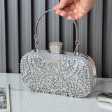 Mini Silver Crystal Wedding Clutch Bags for Bride
