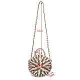 Vintage Rattan Woven Round Handbag Retro Straw Knitted Messenger Bag