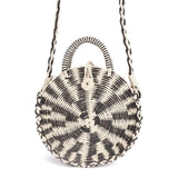 Vintage Rattan Woven Round Handbag Retro Straw Knitted Messenger Bag