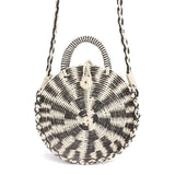 Vintage Rattan Woven Round Handbag Retro Straw Knitted Messenger Bag