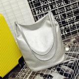 Women Leather Handbags Bucket Shoulder Bags Ladies Crossbody Bags Large Capacity