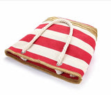 Patchwork Beach Bag High Striped Straw Bags Women Summer Canvas Handbag