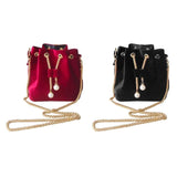 Velvet Shoulder Bag Metal Chain Crossbody Bags Large Capacity Bucket Pouch