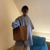 Large Leather Bag Women Tote Bucket Bag Soft PU Shoulder Bags Lady Handbags