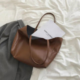 Large Leather Bag Women Tote Bucket Bag Soft PU Shoulder Bags Lady Handbags
