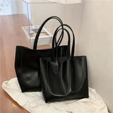 Large Leather Bag Women Tote Bucket Bag Soft PU Shoulder Bags Lady Handbags