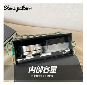 Rainbow Color Chain Crossbody Bags Casual PU Leather Handbags Girls Shoppers