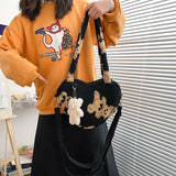 Bear Plush Bag Women Girl Shoulder Cross Body Handbag