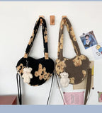 Bear Plush Bag Women Girl Shoulder Cross Body Handbag