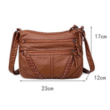 Soft Leather Women's Shoulder Bag Multi-layer Crossbody Bag Handbag Purses