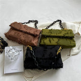 Canvas Crossbody Clutch Purse Chain Shoulder Bag for Women