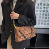 Canvas Crossbody Clutch Purse Chain Shoulder Bag for Women