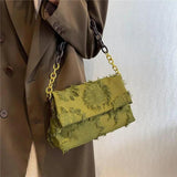 Canvas Crossbody Clutch Purse Chain Shoulder Bag for Women